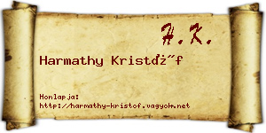 Harmathy Kristóf névjegykártya