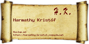Harmathy Kristóf névjegykártya